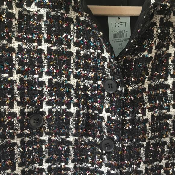 Loft Multi-Color Lurex Tweed Cropped Jacket - Picture 3 of 14